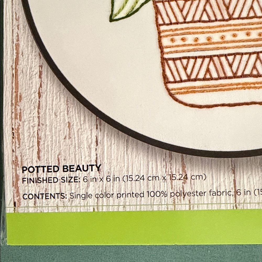 Bucilla Green and Orange Potted Plant Stamped Embroidery Kit - Picture 2 of 8